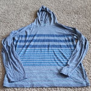 Men's Blue Striped Hoodie Shirt